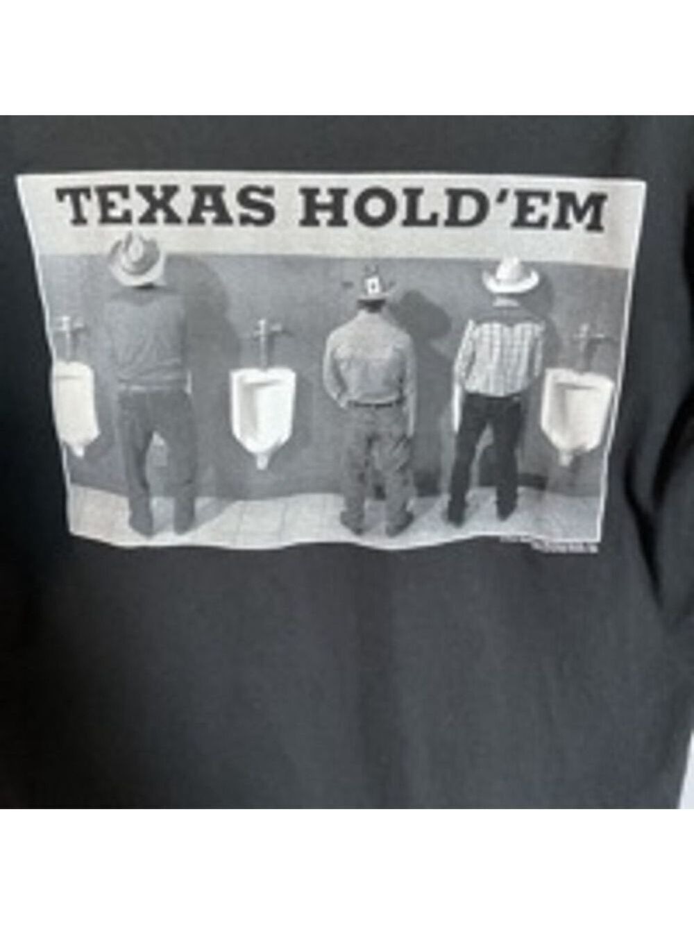 VTG Men's Hanes T-Shirt, L/Black Texas Hold’Em logo - Picture 2 of 4